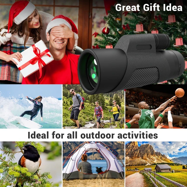Alt view image 5 of 5 - Monocular Telescope for Smartphone, High Powered Monoculars for Adults with Phone Adapter & Metal Tripod Portable Handheld Telescope for Bird Watching Hiking Camping Outdoor Travel