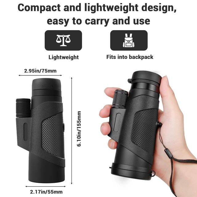 Alt view image 4 of 5 - Monocular Telescope for Smartphone, High Powered Monoculars for Adults with Phone Adapter & Metal Tripod Portable Handheld Telescope for Bird Watching Hiking Camping Outdoor Travel