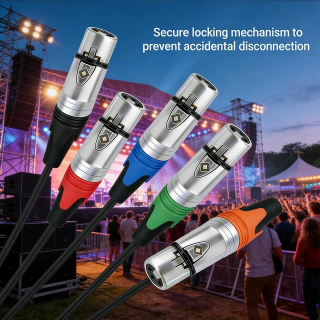 Alt view image 4 of 7 - Geisler XLR 3 Pin Male XLR 3 Pin Female Plug Gold-Plated Copper Contacts Fine Silver Nickel Metal Housing with Muficolored Rubber Ring (Silver-housing Colorful-Mark Female) 25 Pack