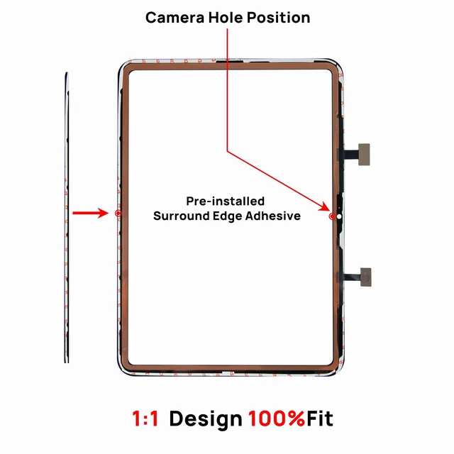 Alt view image 3 of 5 - for iPad 10 (10th Generation) 2022 10.9 Inch Screen Replacement Digitizer Touch Glass for 10th Gen A2696 A2757 A2777 with Home Button