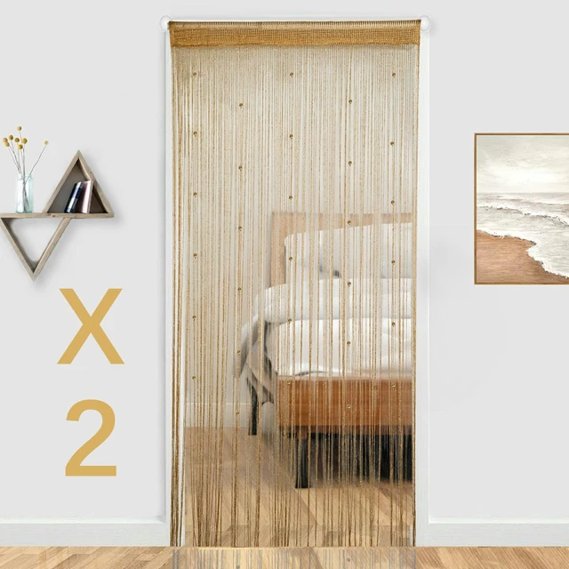 Main image of 2 Pack Crystal Beaded Curtains for Doorways Glitter Beads Curtains | 30 Beads Wall Panel Fringe Decorative Hanging Curtain for Window 39x79 Inch Wedding Coffee House Door Divider Tassel Screen