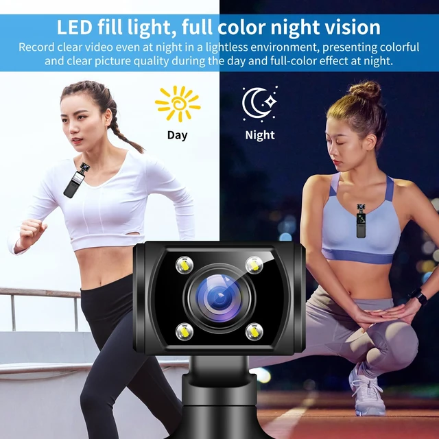 Alt view image 7 of 7 - Body Camera with Audio and Video Recording, Mini Wearable Body Worn Cam Sports & Action Video Cameras with 64G Card