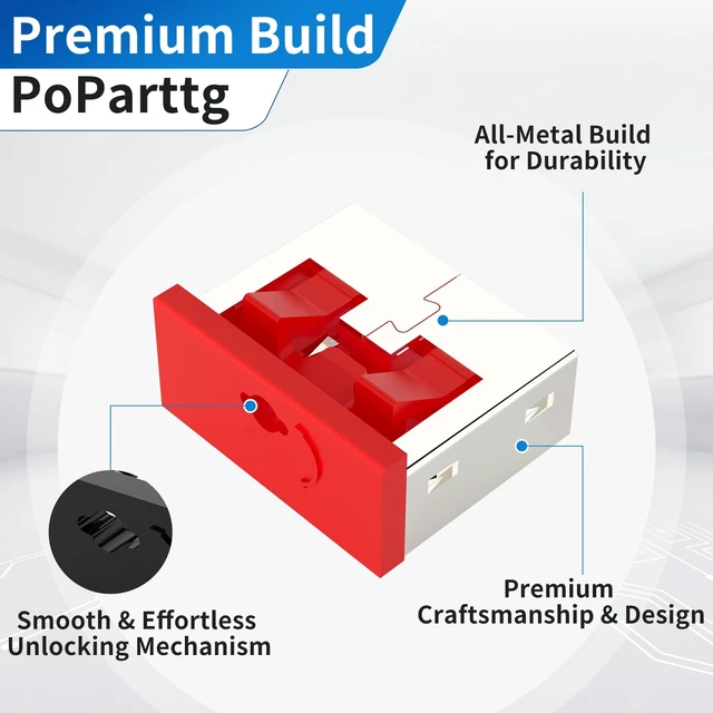 Alt view image 6 of 6 - 10-Pack USB Port Lock with 1 Key, Metal USB-A Port Blocker, Security Data Protection for PC Laptop,Anti-Theft USB Lock, Dust & Moisture Proof Type-A Connector Cover,RemovableRed