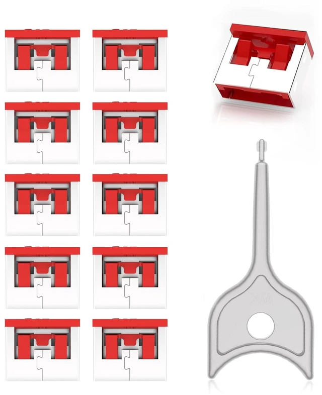 Main image of 10-Pack USB Port Lock with 1 Key, Metal USB-A Port Blocker, Security Data Protection for PC Laptop,Anti-Theft USB Lock, Dust & Moisture Proof Type-A Connector Cover,RemovableRed