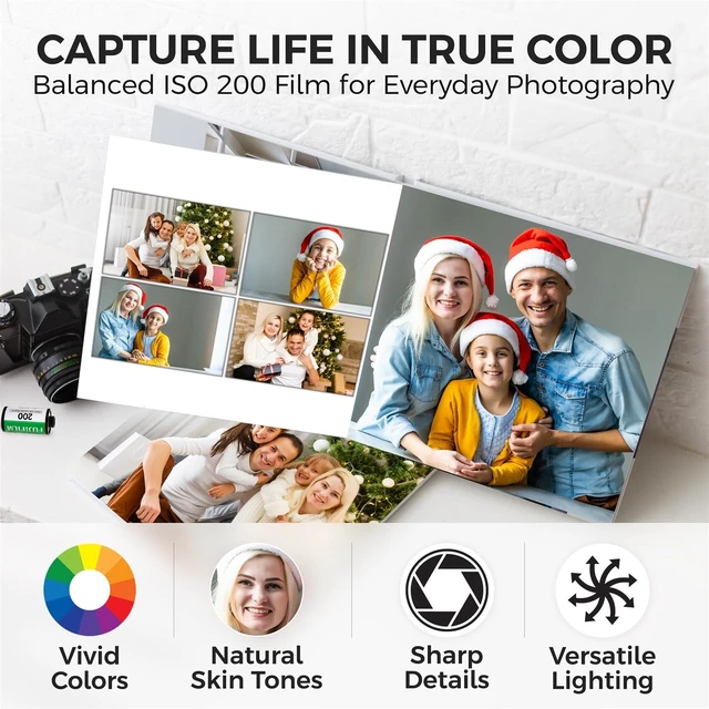 Alt view image 4 of 7 - 200 Color Negative Film (35mm, 36 Exposures, 3-Pack) Bundle with Fabble 3-Roll Protective Film Vault Storage Case, Durable Travel Organizer for 35mm Film Rolls for Professional Use