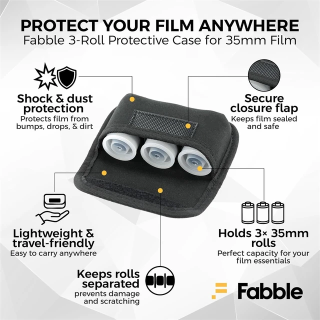 Alt view image 5 of 7 - 200 Color Negative Film (35mm, 36 Exposures, 3-Pack) Bundle with Fabble 3-Roll Protective Film Vault Storage Case, Durable Travel Organizer for 35mm Film Rolls for Professional Use