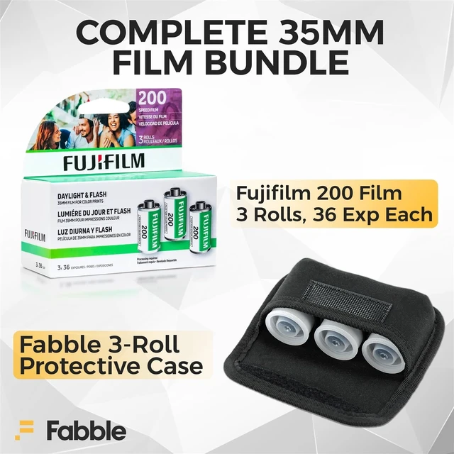 Alt view image 2 of 7 - 200 Color Negative Film (35mm, 36 Exposures, 3-Pack) Bundle with Fabble 3-Roll Protective Film Vault Storage Case, Durable Travel Organizer for 35mm Film Rolls for Professional Use