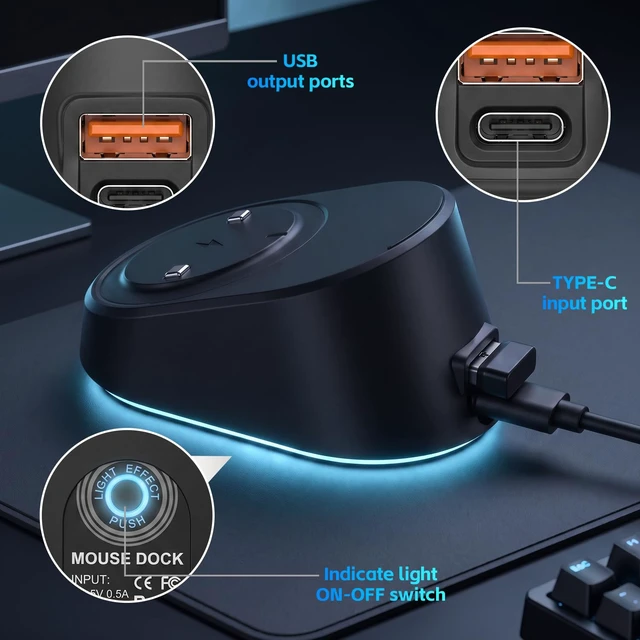 Alt view image 5 of 5 - Charging Dock Compatible with Logitech Gaming Mouse G Pro X Superlight 2/1,G502/G502 X/G502 X Plus,G703/G903/G403 Lightspeed