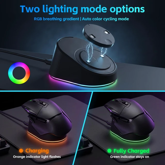 Alt view image 3 of 5 - Charging Dock Compatible with Logitech Gaming Mouse G Pro X Superlight 2/1,G502/G502 X/G502 X Plus,G703/G903/G403 Lightspeed