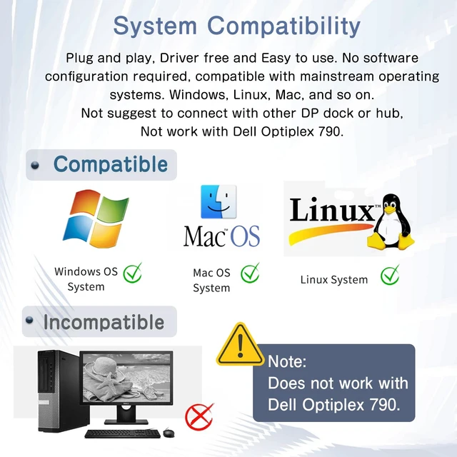 Alt view image 7 of 7 - DisplayPort to Dual Displayport Splitter Adapter Support MST Extend/Mirror Mode, 4K@120Hz 4K@60Hz DisplayPort Splitter 1 in 2 Out, Display Port Adapter hub for Desktop, PC, Laptop, Extend Display