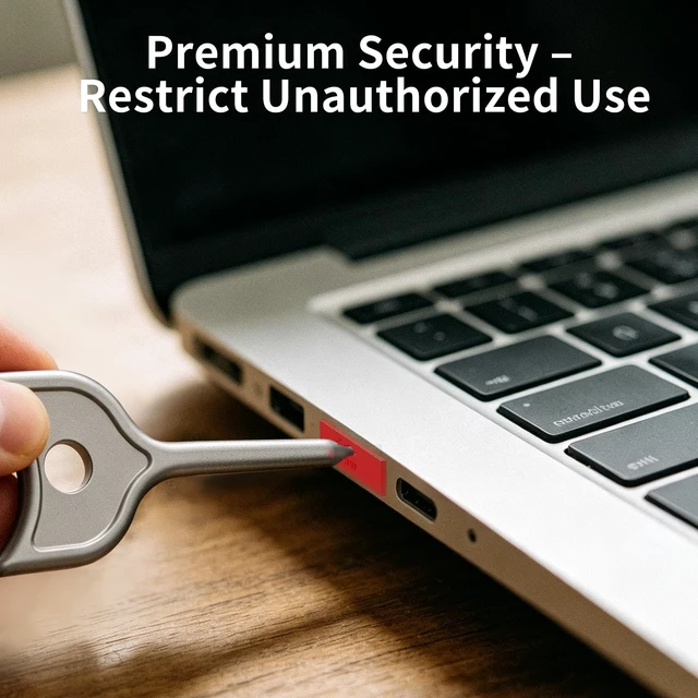 Alt view image 5 of 6 - 10-Pack USB Port Lock with 1 Key, Metal USB-A Port Blocker, Security Data Protection for PC Laptop,Anti-Theft USB Lock, Dust & Moisture Proof Type-A Connector Cover,RemovableRed