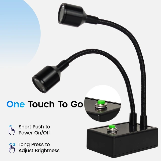 Alt view image 4 of 6 - Microscope Articulated Arm Stand Gooseneck Light Set, Dual Gooseneck Spot Light C Mount Lens Holder 26mm-52mm Adjustable Clamp, HDMI USB Camera Lens Electronic Soldering Repairing Stand (Spotlight)
