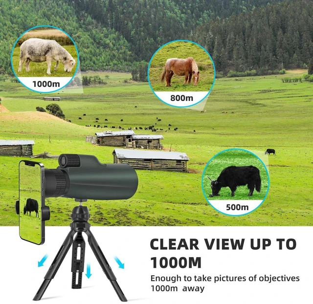 Alt view image 6 of 6 - 10-30x50 Zoom Monocular Telescope for Adults - High Power HD Monocular with Tripod & Adapter, Rubber Armor,Waterproof Large Objective Monoculars - for Opera, Bird Watching, Hiking,Travel