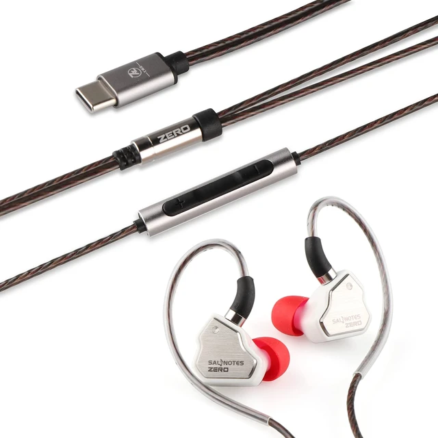 Alt view image 4 of 6 - 7Hz Salnotes Zero 10mm N52 DD In Ear Monitor Wired HiFi IEM Earphones | Studio-Grade Balanced Tuning, Stainless Steel Shell, 2-Pin Cable, Earbuds for Music Lovers &Gamers (Type-C with Mic, White)