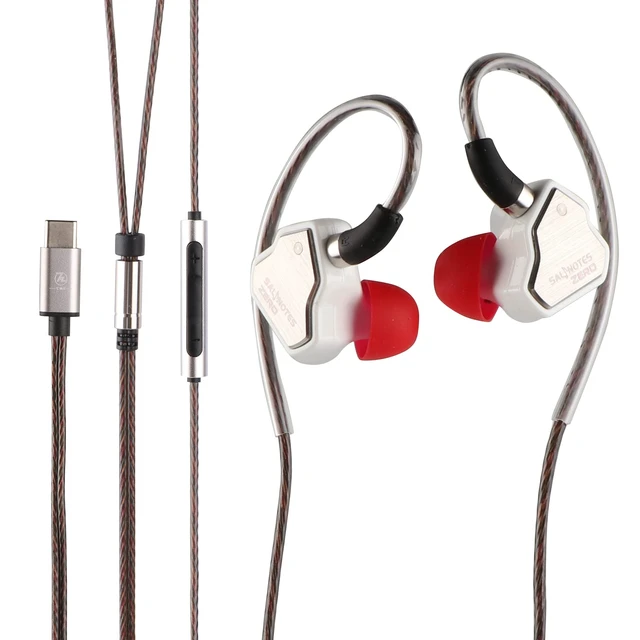 Alt view image 3 of 6 - 7Hz Salnotes Zero 10mm N52 DD In Ear Monitor Wired HiFi IEM Earphones | Studio-Grade Balanced Tuning, Stainless Steel Shell, 2-Pin Cable, Earbuds for Music Lovers &Gamers (Type-C with Mic, White)