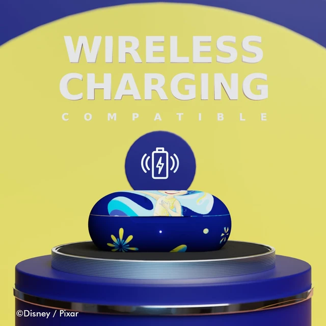 Alt view image 5 of 7 - Disney and Pixars Inside Out 2 Bluetooth Earbuds w/Charging Case- Wireless Headphones w/Built-in Mic+ Up to 30 Hrs Playtime- Inside Out 2 Gifts for Girls, Boys, Women, Men, All Fans (Joy)