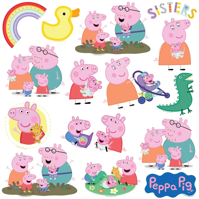 Alt view image 4 of 6 - Peppa Pig New Family 50ct Vinyl L Deluxe Stickers, Tablet, Indoor/Outdoor