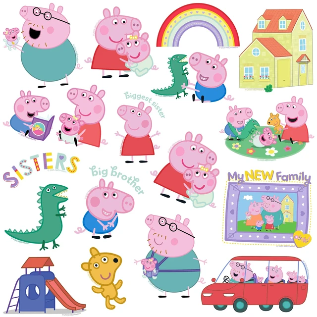 Alt view image 3 of 6 - Peppa Pig New Family 50ct Vinyl L Deluxe Stickers, Tablet, Indoor/Outdoor