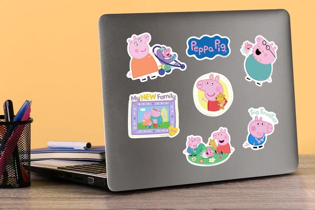 Alt view image 5 of 6 - Peppa Pig New Family 50ct Vinyl L Deluxe Stickers, Tablet, Indoor/Outdoor