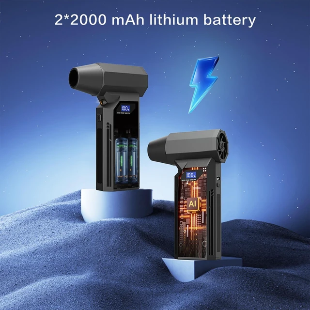 Alt view image 5 of 7 - Compressed Air Duster-150000RPM Super Power Electric Air Duster, 3-Speed Adjustable Rechargeable Cordless Air Blower with Fast Charging for PC Keyboard Cleaning, Car, Home,Outdoor5 Nozzle