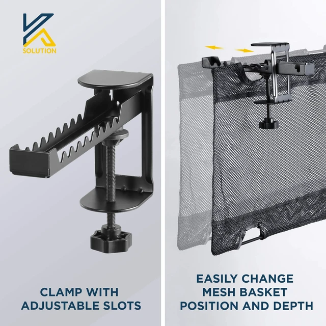 Alt view image 7 of 7 - Under Desk Mesh Cable Management 36 inch Cable Manager Tray for Cord Power Strip -No Drill Cable Management - Safe Wire Management Net for Desks, Office, and Home (Black)