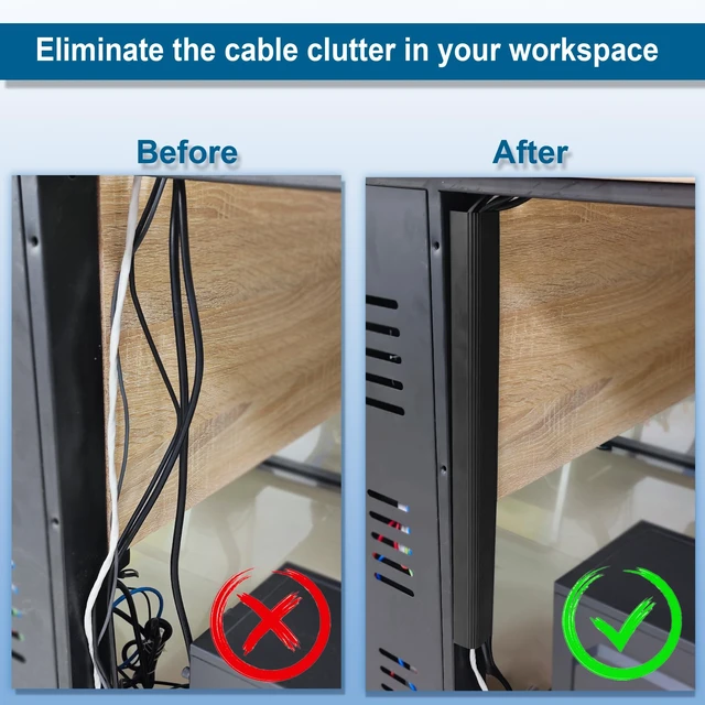 Alt view image 6 of 6 - 6 Pack J Channel Cable Management for Desk, Adhesive Wire Organizer | 6-pack adhesive J channel keeps desk cables organized with no drilling, ideal for power cords, USB and Ethernet wires