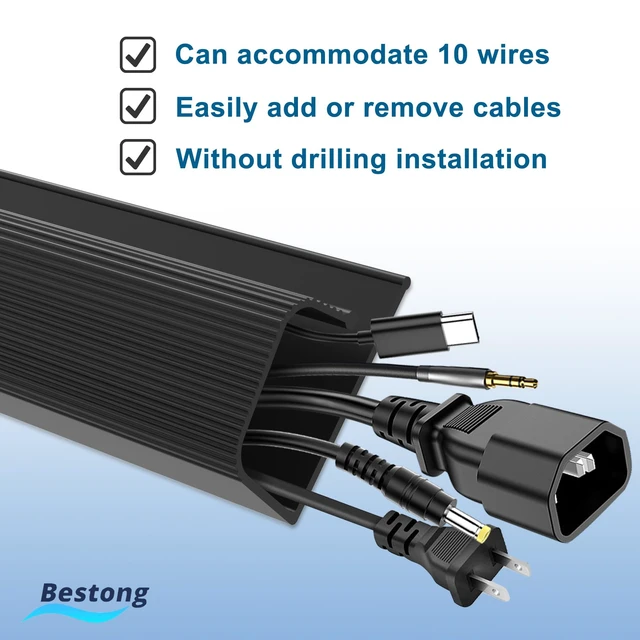 Alt view image 4 of 6 - 6 Pack J Channel Cable Management for Desk, Adhesive Wire Organizer | 6-pack adhesive J channel keeps desk cables organized with no drilling, ideal for power cords, USB and Ethernet wires