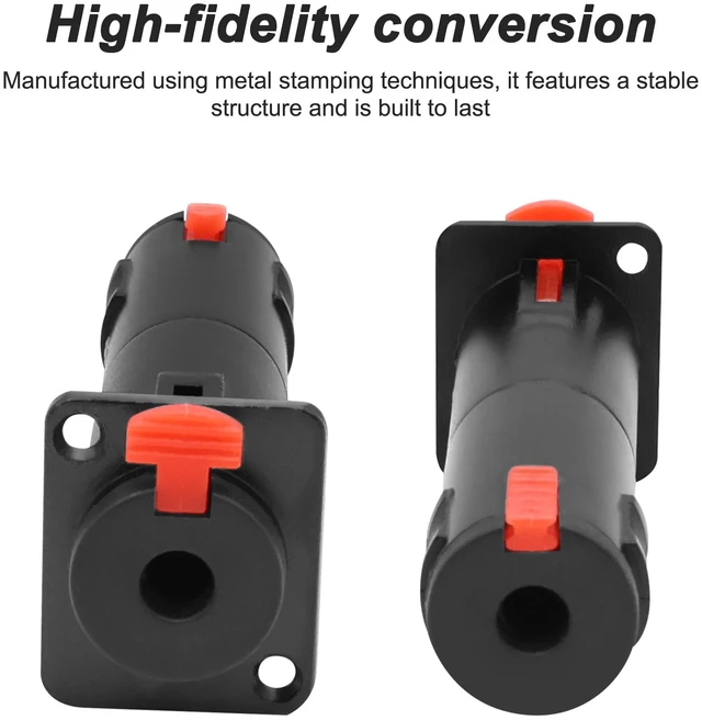 Alt view image 3 of 7 - D-Type 6.35mm 1/4" TRS Panel Mount Female to Female Coupler-(Black) | Locking Stereo Audio Adapter Connector Socket for Speaker Headphone Cable Extension - 1PCS