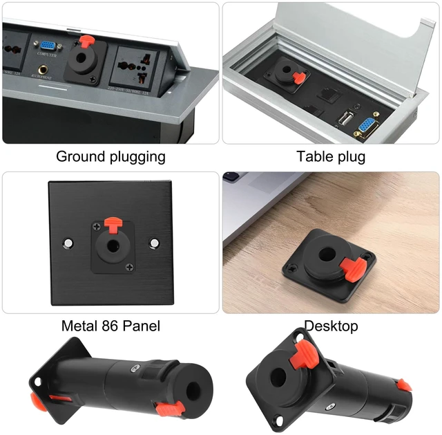 Alt view image 5 of 7 - D-Type 6.35mm 1/4" TRS Panel Mount Female to Female Coupler-(Black) | Locking Stereo Audio Adapter Connector Socket for Speaker Headphone Cable Extension - 1PCS