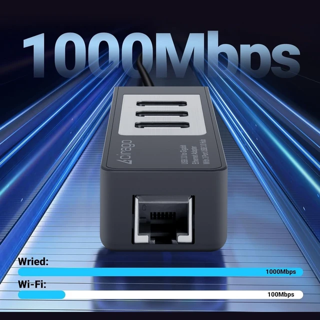 Alt view image 5 of 6 - USB 3.0 to Gigabit Ethernet Adapter with 3 Port USB 3.0 Hub | Multiport Network Adapter, RJ45 10/100/1000 Gigabit Ethernet, Compatible for Laptop, MacBook, XPS, Windows 10/8/7