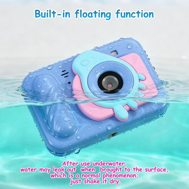 Alt view image 3 of 6 - Kids Toy Camera Waterproof with 32GB Card, Fun Christmas & Birthday Gift for Boys & Girls Ages 3+, 48MP 1080P HD Underwater Digital Camera, IP68 Shockproof (Footprint Blue)
