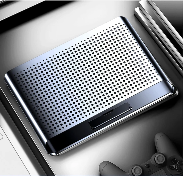 Alt view image 2 of 7 - 16inch Single Fan Lap Chill Mat - Aluminum Panel Laptop Cooling Pad, Heat Protection Laptop Cooler, Adjustable Foldable Long Stand, Fans Switch with dimmable-Speed, USB-A Connection Laptop Fan
