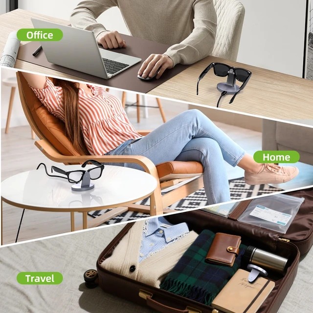 Alt view image 5 of 6 - Charging Dock Compatible with Ray-Ban Meta Smart Glasses, Portable Charging Stand Work for Way-farer/Skyler/Headliner Models, LED Indicator, Pin Contact Fast Safe Charging, Space Gray
