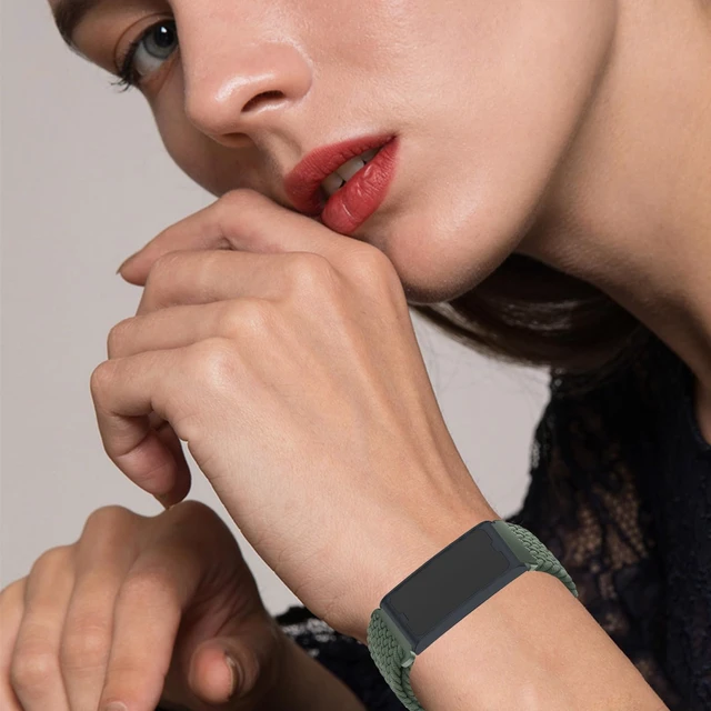 Alt view image 6 of 7 - Braided Band Compatible for Amazfit Helio Strap/CMF Watch 3 Pro, Magnetic Buckle Design, Breathable Soft Elastic Sport Wristband for Helio Strap Fitness Tracker