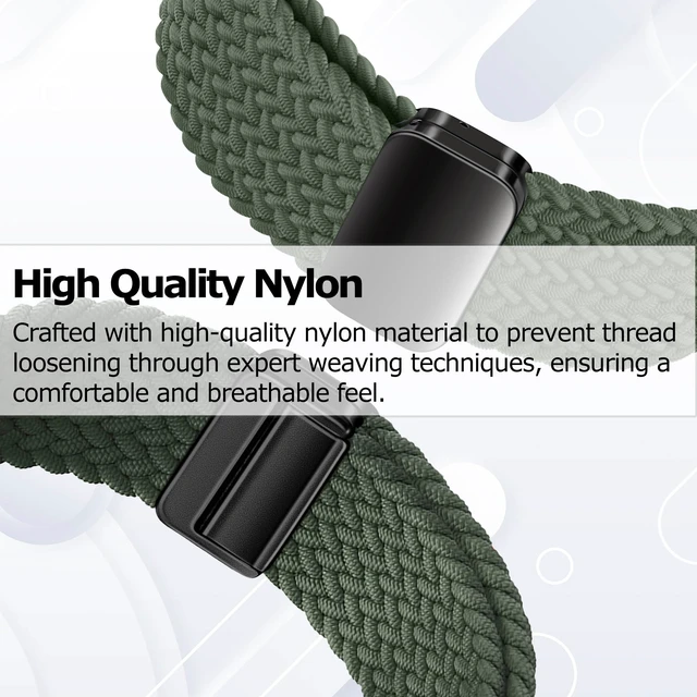 Alt view image 3 of 7 - Braided Band Compatible for Amazfit Helio Strap/CMF Watch 3 Pro, Magnetic Buckle Design, Breathable Soft Elastic Sport Wristband for Helio Strap Fitness Tracker