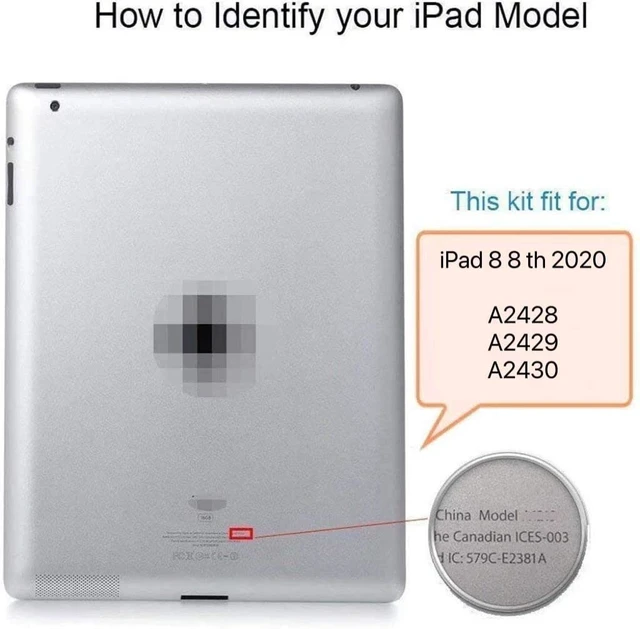 Alt view image 4 of 6 - Screen Replacement for iPad 7 7th Gen 2019 A2197 A2198 A2200, for iPad 8 8th Gen 2020 10.2" A2428 A2429 A2430 Digitizer Replacement Without Home Button + Tools (White)