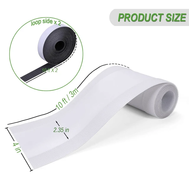 Alt view image 6 of 7 - Floor Cable Covers - Oxford Fabric Cord Protector with Adhesive Hook & Loop,Waterproof Wire Storage Sleeve for Any Floor Surface,Durable Cable Management to Prevent Tripping Hazards (White, 10ft)