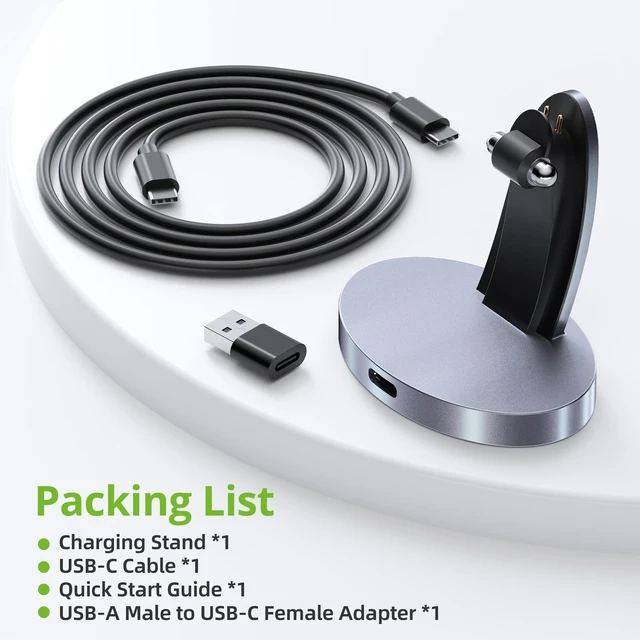 Alt view image 6 of 6 - Charging Dock Compatible with Ray-Ban Meta Smart Glasses, Portable Charging Stand Work for Way-farer/Skyler/Headliner Models, LED Indicator, Pin Contact Fast Safe Charging, Space Gray