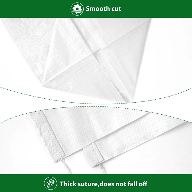 Alt view image 6 of 6 - Heavy Duty Woven Sand Bags, 12 Count, 20"x30" Empty Sacks | Flood control, garden waste, grain storage & cargo handling. 50kg load capacity. Upgraded 80g/ woven material. Includes tie