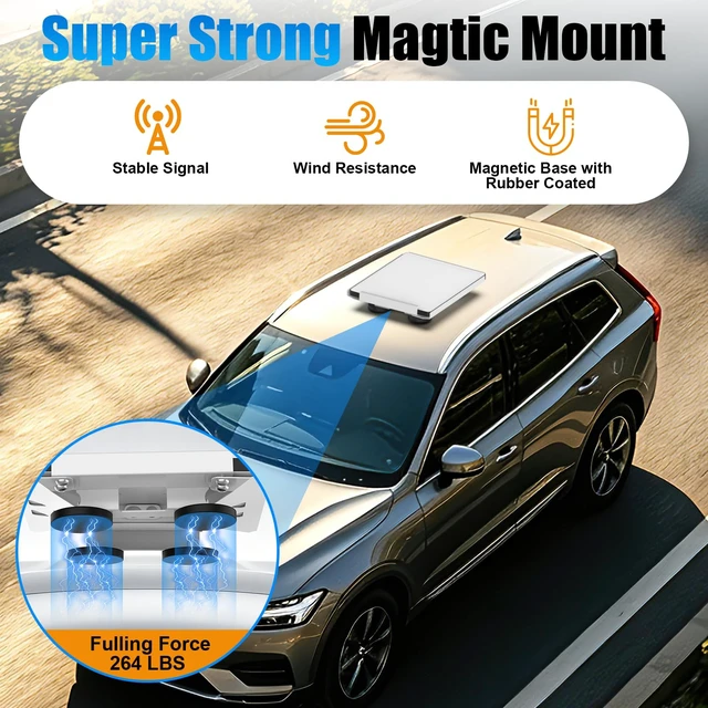 Alt view image 2 of 7 - for Starlink Mini Mount, 264Lbs Magnetic Mount Kit for Starlink Mini Car Mount, Four-Sided Protection Starlink Mini X Magnet Roof Mount for RV Car Yacht Boat Roof, White