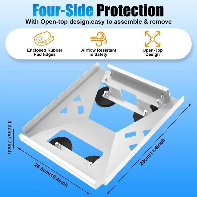 Alt view image 4 of 7 - for Starlink Mini Mount, 264Lbs Magnetic Mount Kit for Starlink Mini Car Mount, Four-Sided Protection Starlink Mini X Magnet Roof Mount for RV Car Yacht Boat Roof, White