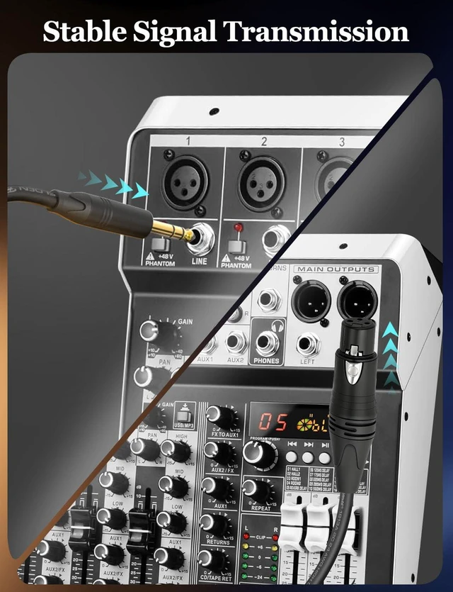 Alt view image 5 of 6 - 6.35mm to XLR Female Stereo Audio Cable 2FT Belden 1813A Shielded Balanced TRS to XLR Cable for Bass Guitar, Microphone, Speaker,Noise-Free Pro Audio 2-Pack