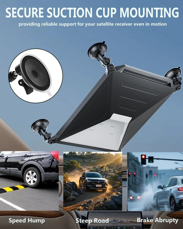 Alt view image 3 of 6 - Starlink Mini Car Suction Cup Mount with Silicone Cover & Carabiner, Strong Suction Cup Mount for Car Windows & Sunroofs, Ideal for Cars, RVs, Boats & Road Trips (Black)