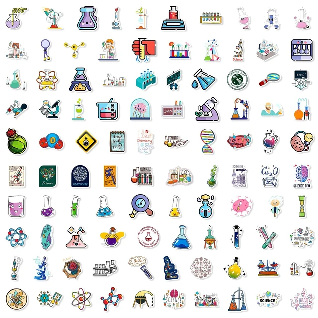 Alt view image 7 of 7 - 300Pcs Funny Chemistry Stickers for Laptop, Chemistry Computer Stickers, Lab Decals, Science Themed Presents, Gifts for Teacher,Student,Women & Men (J)