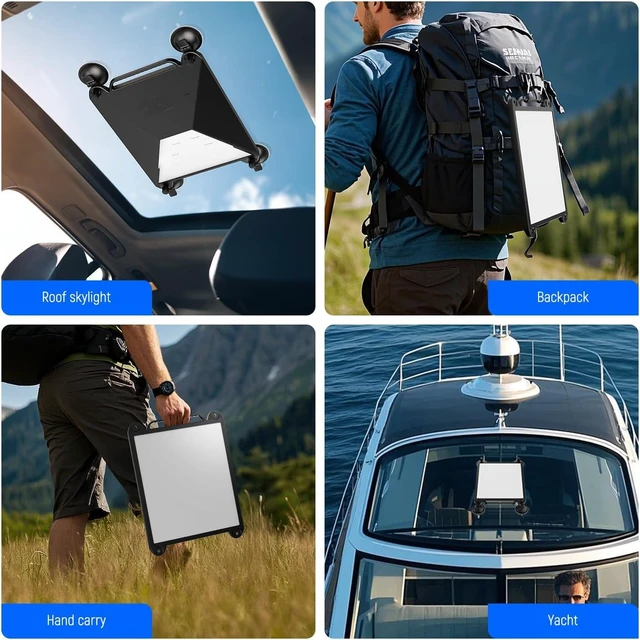 Alt view image 6 of 6 - Starlink Mini Car Suction Cup Mount with Silicone Cover & Carabiner, Strong Suction Cup Mount for Car Windows & Sunroofs, Ideal for Cars, RVs, Boats & Road Trips (Black)
