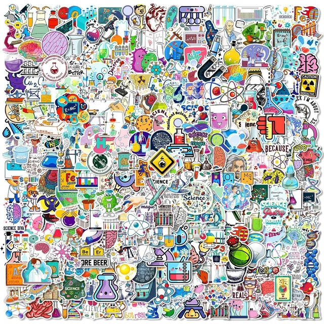 Alt view image 6 of 7 - 300Pcs Funny Chemistry Stickers for Laptop, Chemistry Computer Stickers, Lab Decals, Science Themed Presents, Gifts for Teacher,Student,Women & Men (J)