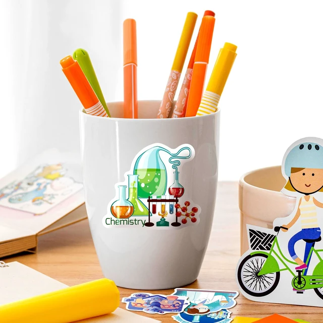 Alt view image 4 of 7 - 300Pcs Funny Chemistry Stickers for Laptop, Chemistry Computer Stickers, Lab Decals, Science Themed Presents, Gifts for Teacher,Student,Women & Men (J)