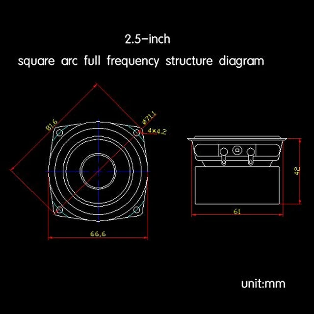 Alt view image 6 of 7 - 1PC 2.5" inch 8 ohm Hi-Fi Desktop Full Range Speaker High Sensitivity Speakers for Home & Car Auidio 8-15W