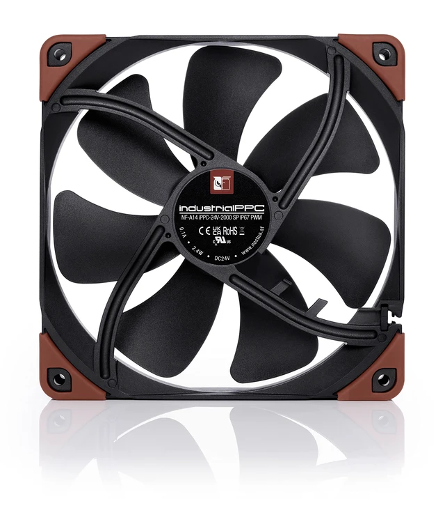 Alt view image 4 of 7 - NF-A14 iPPC-24V-2000 SP IP67 PWM, Industrial Fan 140mm | Heavy Duty High Airflow 24V 25mm Thick Fan, for Extreme Environments, Certified Water and Dust Protection, 2000rpm 4-Pin PWM