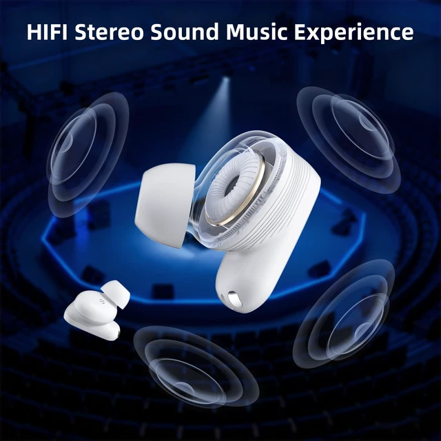 Alt view image 3 of 6 - 5.4 Wireless Earbuds Bluetooth Small Headphones for iPhone/Android | Noise Cancelling Earphones Bass Stereo Music,Mini Ear Buds with Microphone for Apple iPhone 17 Air 16 for Samsung Galaxy S26